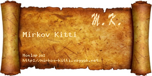 Mirkov Kitti névjegykártya